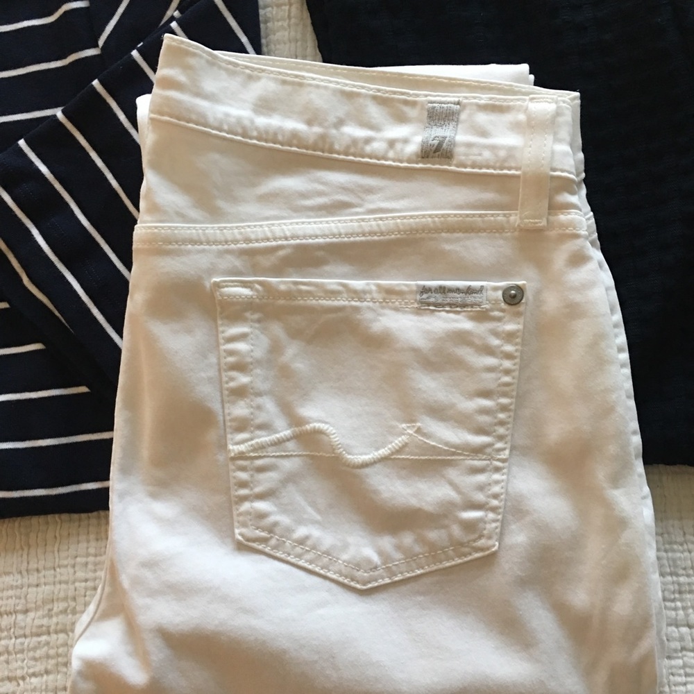 7 For All Mankind White Skinny Jeans